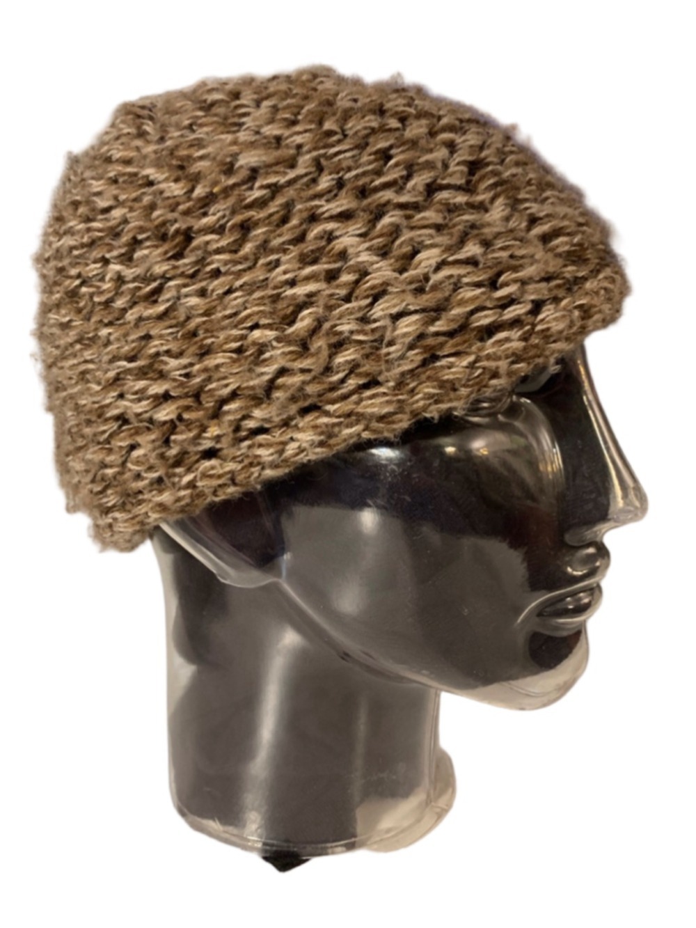 Women's Grandoe One Size Brown Beige Knit Beanie Hat